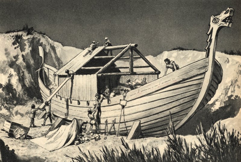 Pohřbívání vikingských lodí od English School