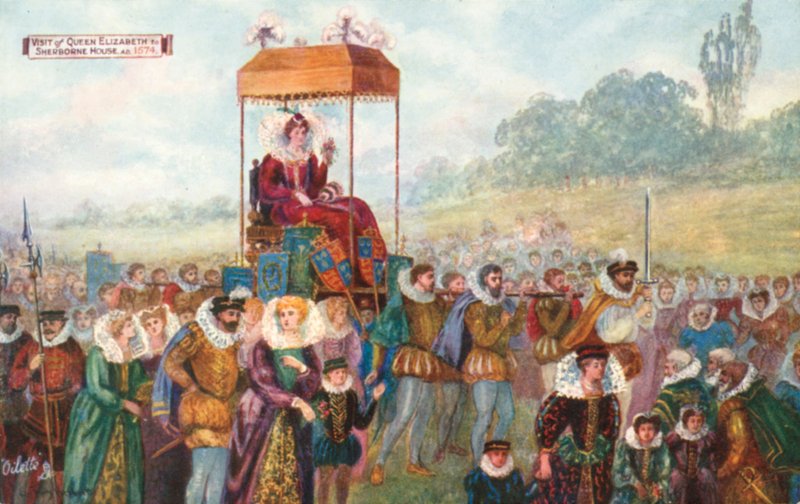 Návštěva královny Alžběty v Sherborne House, AD 1574 od English School