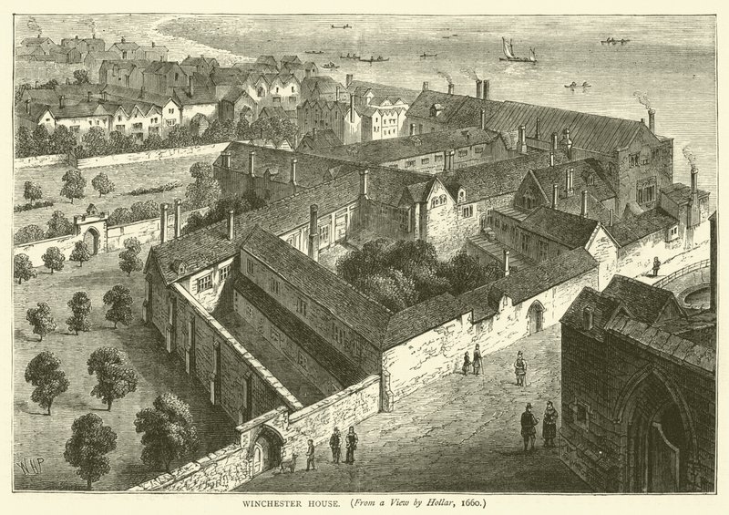 Winchester House, z pohledu od Hollara, 1660 od English School