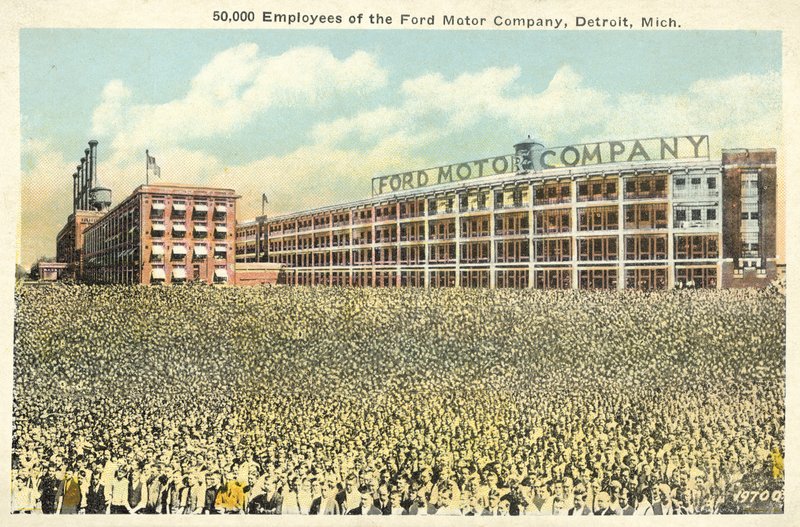 50 000 zaměstnanců Ford Motor Company, Detroit, Michigan (barevné foto) od English Photographer