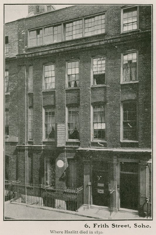 6 Frith Street, Soho, kde Haziltt zemřel v roce 1830 od English Photographer