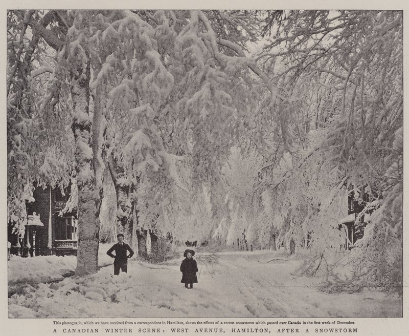 Kanadská zimní scéna, West Avenue, Hamilton, po sněhové bouři od English Photographer