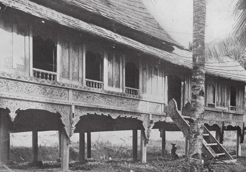 Malajský dům v Sungei Ujong (černobílá fotografie) od English Photographer