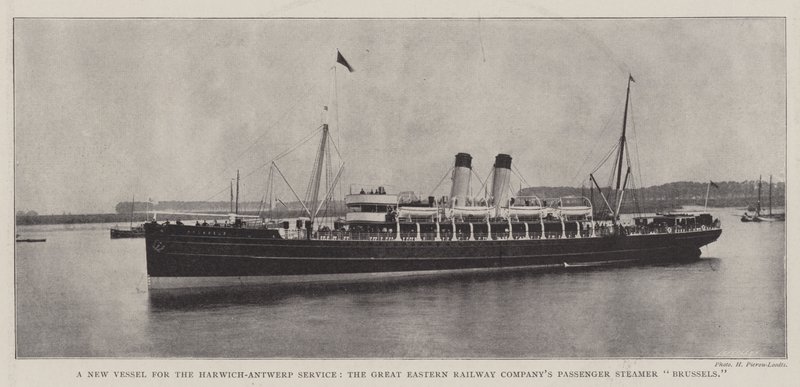 Nové plavidlo pro spoje Harwich-Antverpy, osobní parník společnosti Great Eastern Railway Company Brusel od English Photographer