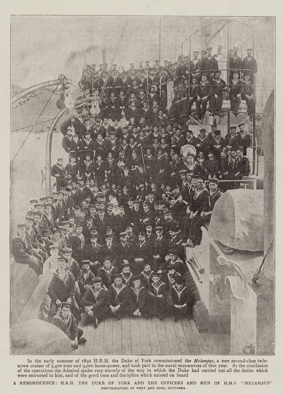 A Reminiscence, Jeho královská výsost vévoda z Yorku a důstojníci a muži HMS Melampus od English Photographer