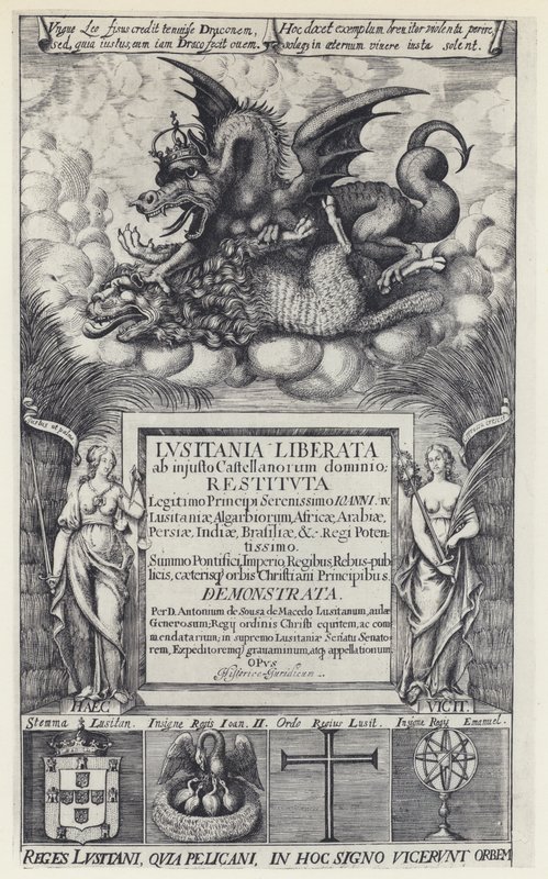 A de Sousa de Macedo, Lusitania liberata, R Heron 1645 (černobílá fotografie) od English Photographer