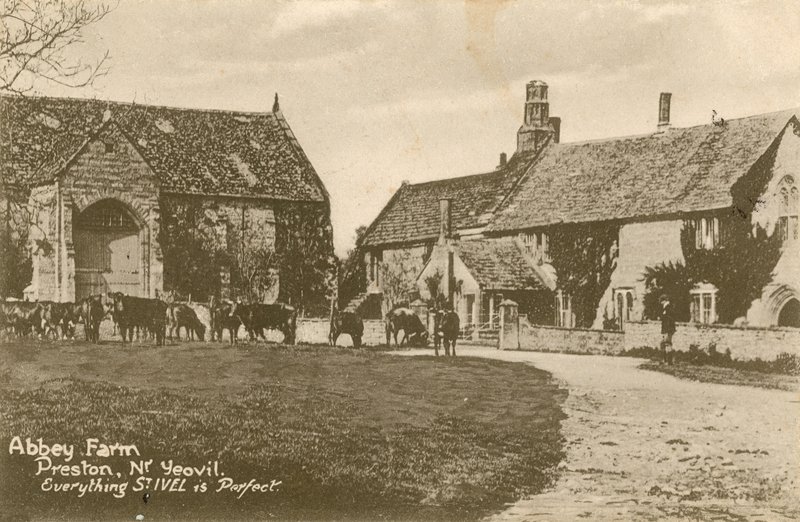 Abbey Farm v Prestonu poblíž Yeovil. Pohlednice odeslána v roce 1913. od English Photographer