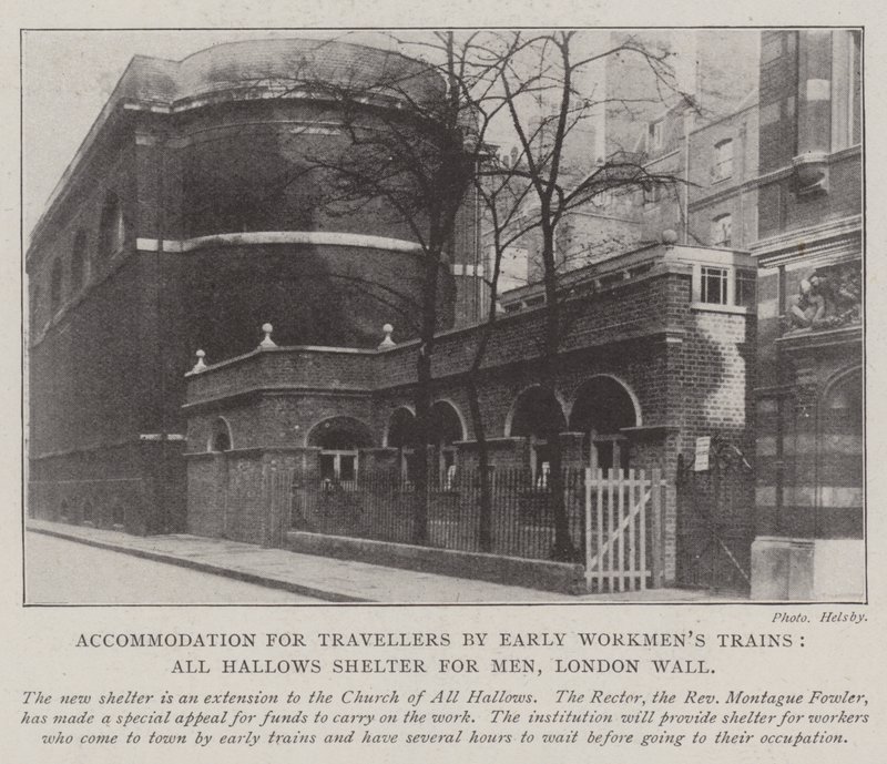 Ubytování pro cestovatele Early Workmens Trains, All Hallows Shelter for Men, London Wall od English Photographer