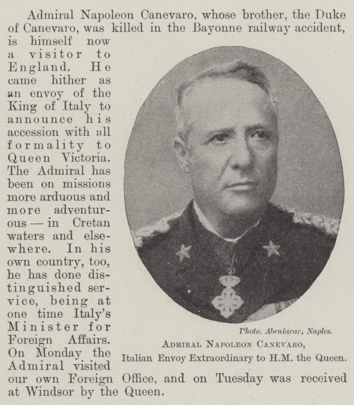 Admirál Napoleon Canevaro, mimořádný italský vyslanec HM královny od English Photographer