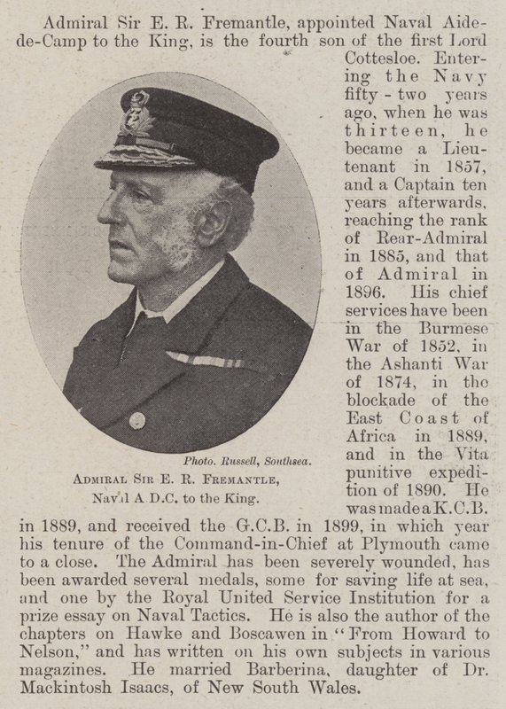Admirál Sir E R Fremantle, námořní ADC ke králi od English Photographer