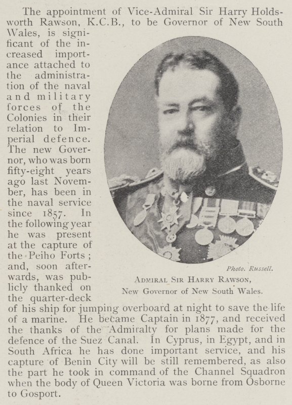 Admirál Sir Harry Rawson, nový guvernér Nového Jižního Walesu od English Photographer