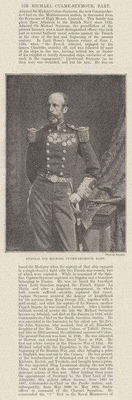Admirál Sir Michael Culme-Seymour, Baronet od English Photographer