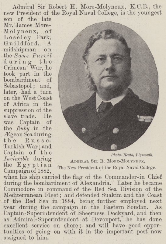 Admirál Sir R More-Molyneux, nový prezident Royal Naval College od English Photographer