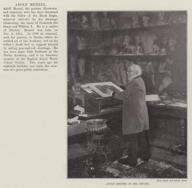 Adolf Menzel ve svém ateliéru od English Photographer