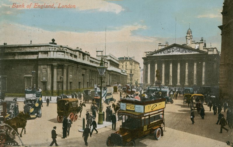 Bank of England, Londýn. Pohlednice odeslaná v roce 1913. od English Photographer