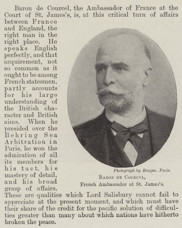 Baron de Courcel, francouzský velvyslanec v St James
