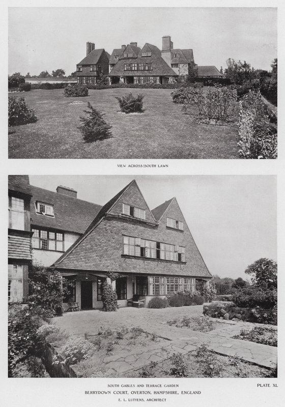 Berrydown Court, Overton, Hampshire, Anglie (černobílá fotografie) od English Photographer