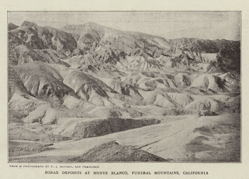 Vklady boraxu v Monte Blanco, Funeral Mountains, Kalifornie od English Photographer