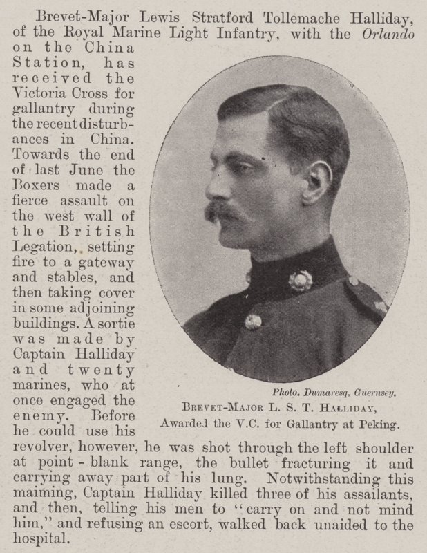 Brevet-Major L S T Halliday, oceněný VC za galantnost v Pekingu od English Photographer