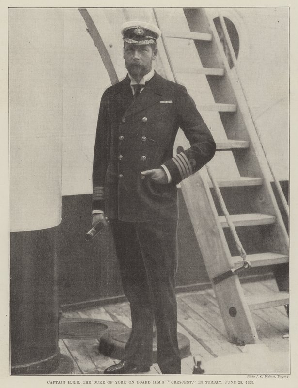 Kapitán HRH vévoda z Yorku na palubě HMS Crescent, v Torbay, 25. června 1898 od English Photographer