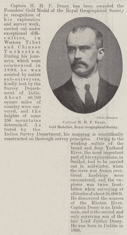 Kapitán H H P Deasy, držitel zlaté medaile, Royal Geographical Society od English Photographer