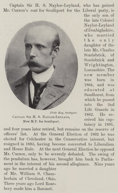 Kapitán Sir H. S. Naylor-Leyland, nový poslanec za Southport od English Photographer