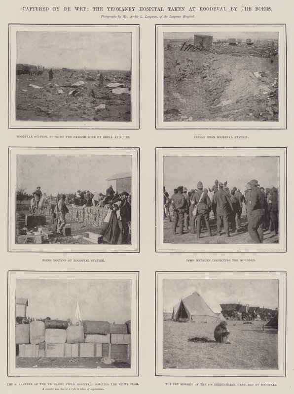 Zajat De Wet, nemocnici Yeomanry, kterou v Roodeval obsadili Búrové od English Photographer