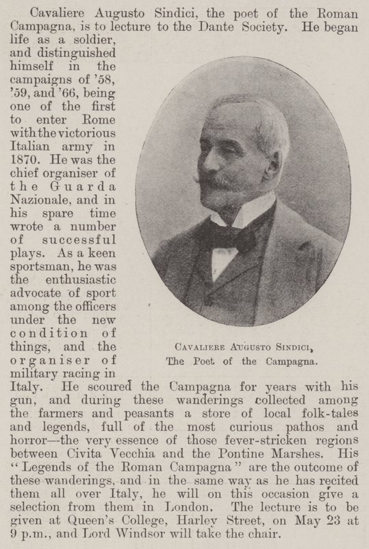 Rytíř Augustus Sindici, básník z Campagna od English Photographer
