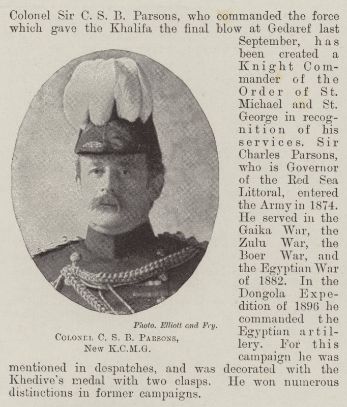 Plukovník C S B Parsons, New KCMG od English Photographer
