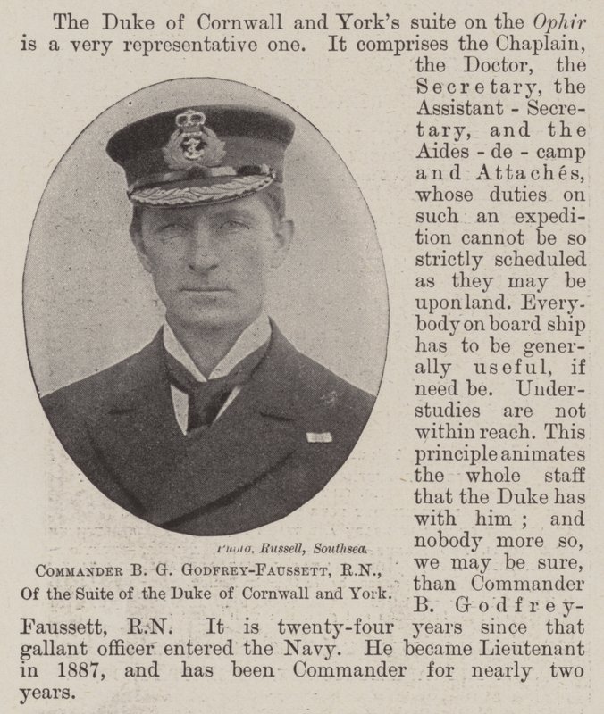 Velitel BG Godfrey-Faussett, RN, ze suity vévody z Cornwallu a Yorku od English Photographer