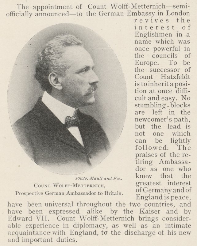 Hrabě Wolff-Metternich, budoucí německý velvyslanec v Británii od English Photographer
