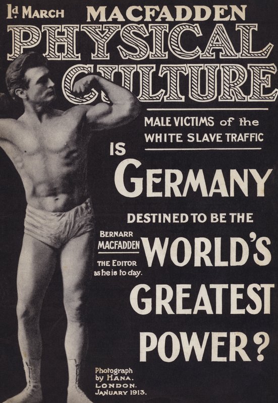 Obálka časopisu Physical Culture, leden 1913 od English Photographer
