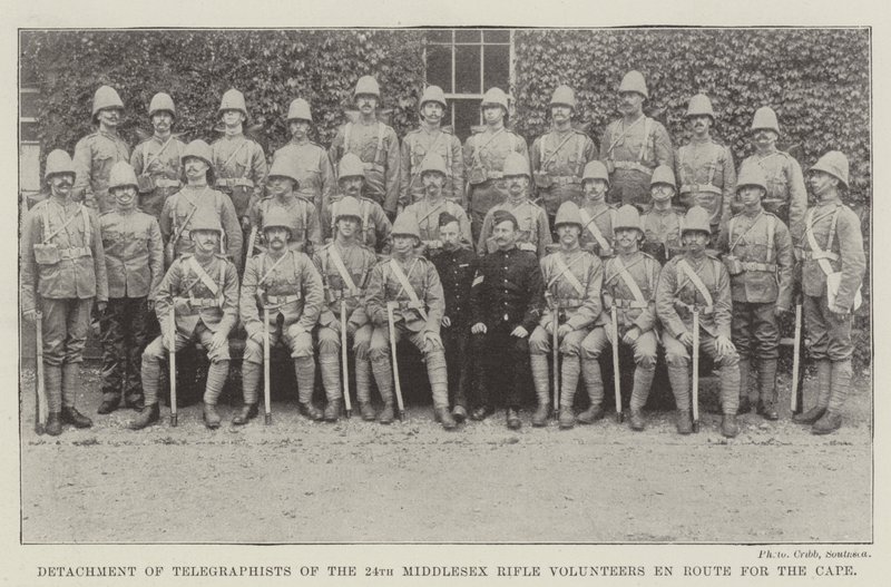 Oddělení telegrafistů z 24. Middlesex Rifle Volunteers na cestě na Cape od English Photographer