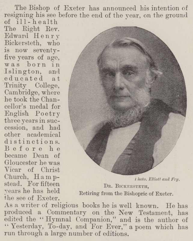 Dr Bickersteth, odchází z biskupství v Exeteru od English Photographer