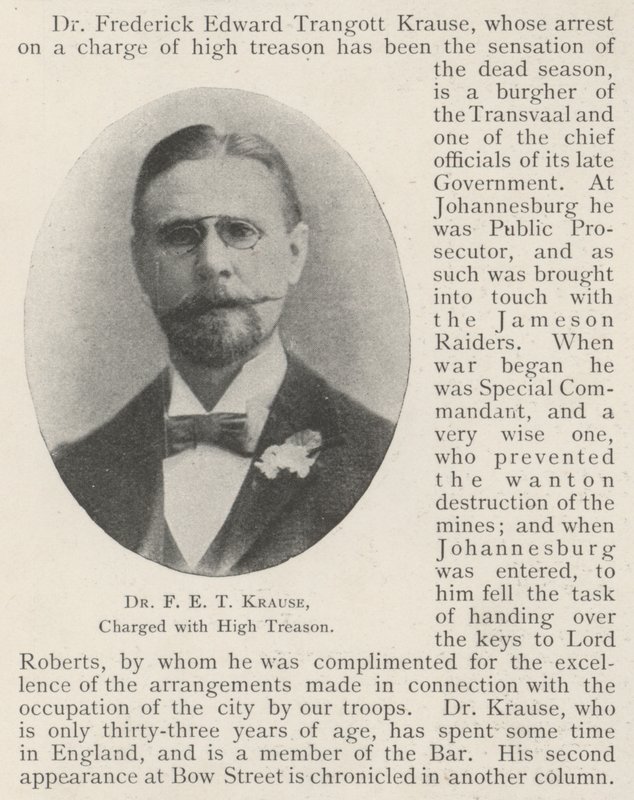 Dr FE T Krause, obviněn z velezrady od English Photographer