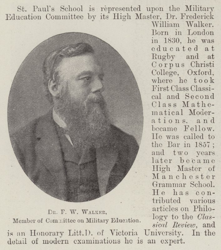 Dr F W Walker, člen výboru pro vojenské vzdělávání od English Photographer