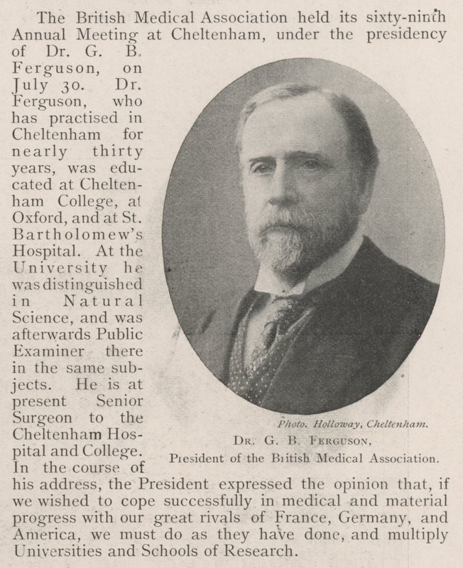Dr G B Ferguson, prezident Britské lékařské asociace od English Photographer