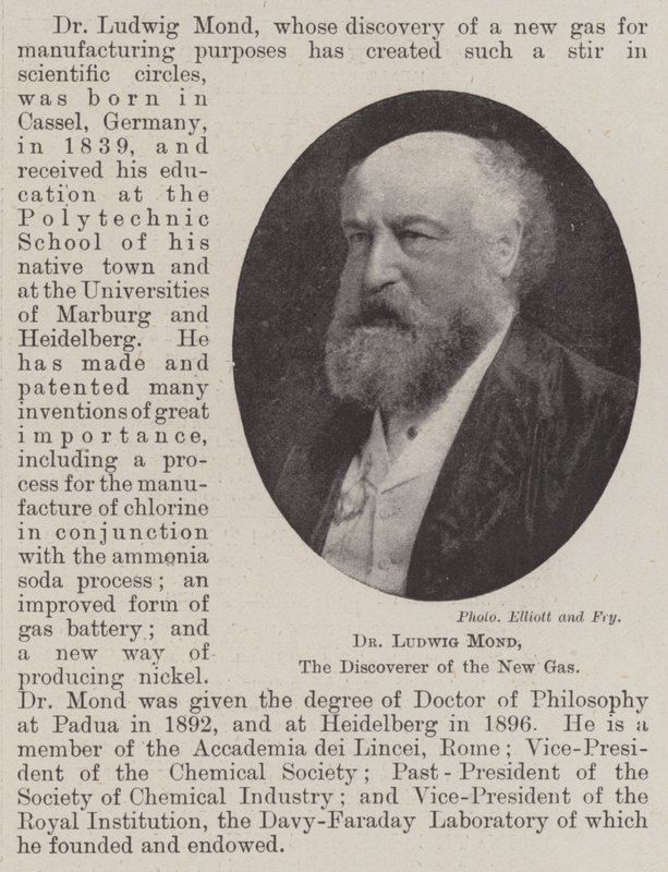 Dr Ludwig Mond, objevitel nového plynu od English Photographer