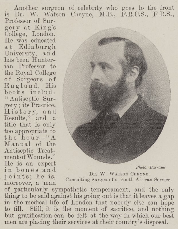 Dr W Watson Cheyne, konzultační chirurg pro jihoafrickou službu od English Photographer