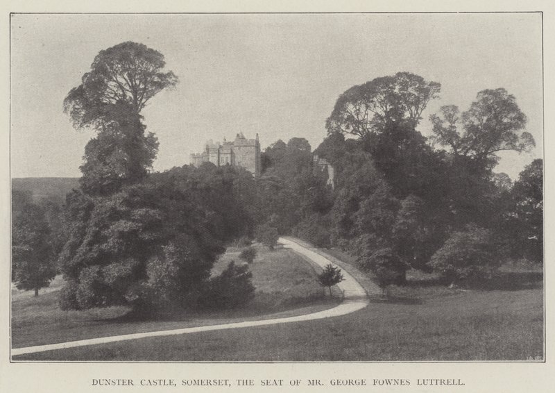 Hrad Dunster, Somerset, sídlo pana George Fownese Luttrella od English Photographer