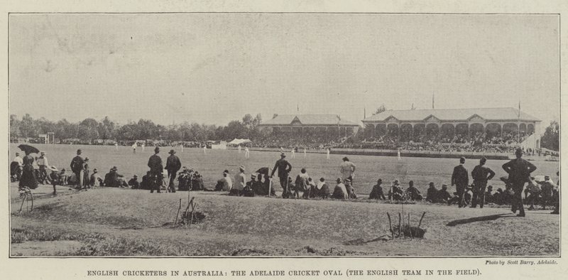 Angličtí hráči kriketu v Austrálii, Adelaide Cricket Oval, anglický tým v poli od English Photographer