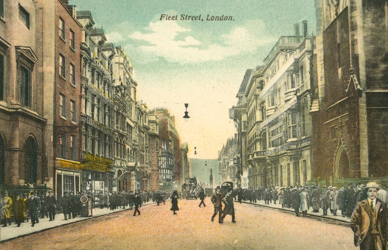 Fleet Street, Londýn (kolorovaná fotografie) od English Photographer
