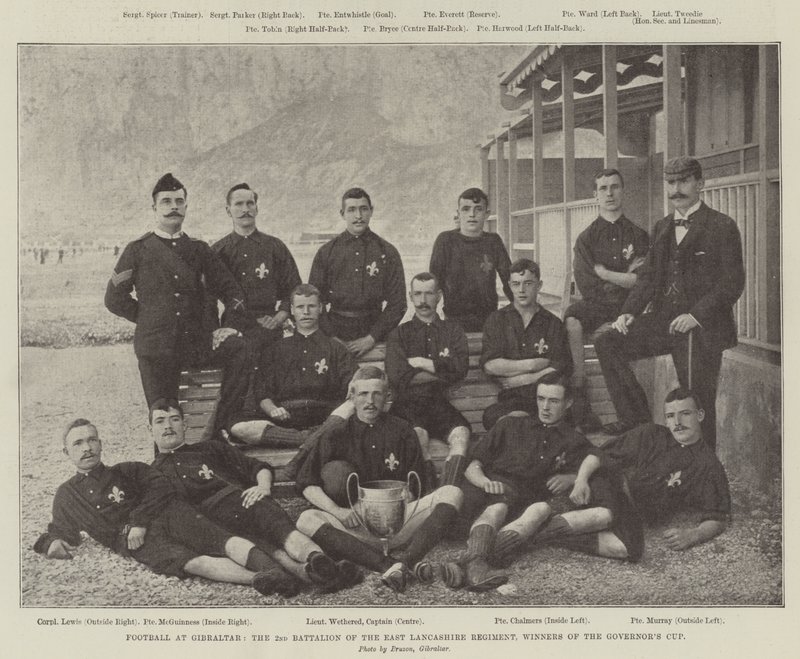Fotbal na Gibraltaru, 2. prapor Východního Lancashire Regiment, vítězové Poháru guvernérů od English Photographer