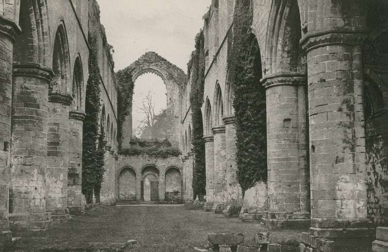 Fountains Abbey, Nave, Looking West od English Photographer