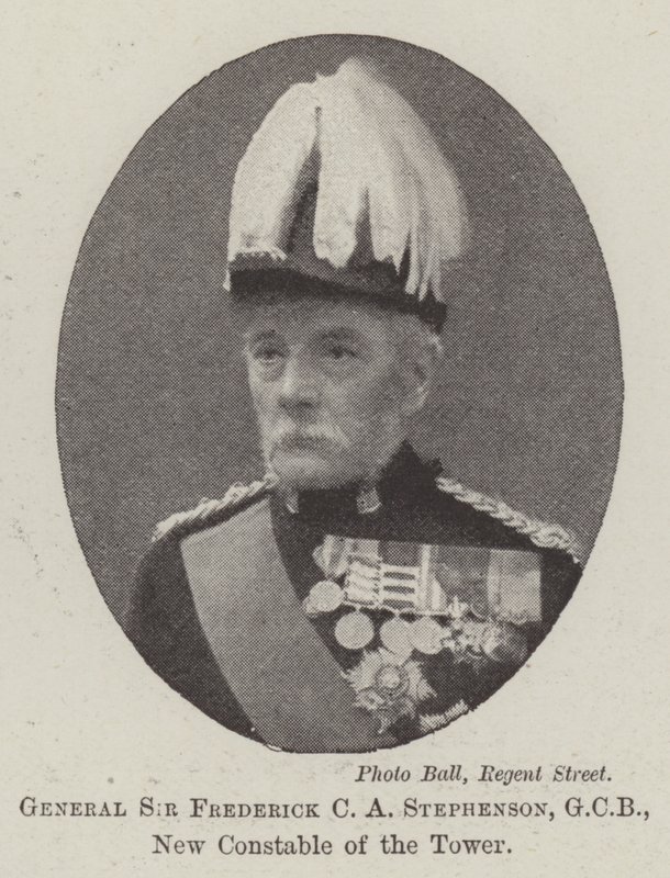 Generál sir Frederick CA Stephenson, GCB, New Constable of the Tower od English Photographer