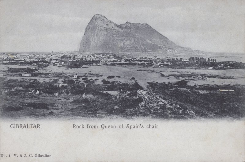 Gibraltar, rock z křesla královny Španělska (č/b foto) od English Photographer