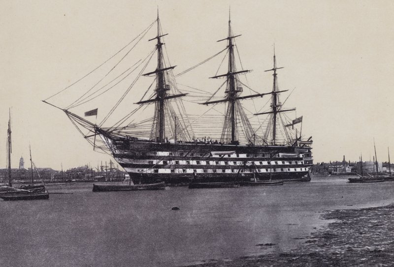 HMS St Vincent (černobílá fotografie) od English Photographer