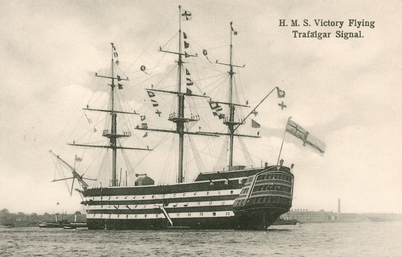 HMS Victory, letící signál Trafalgaru od English Photographer