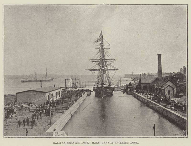 Halifax Graving Dock, HMS Canada vjíždí do doku od English Photographer