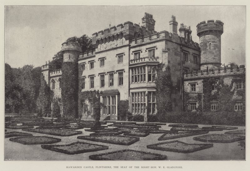 Hrad Hawarden, Flintshire, sídlo pravého ctihodného W E Gladstone od English Photographer